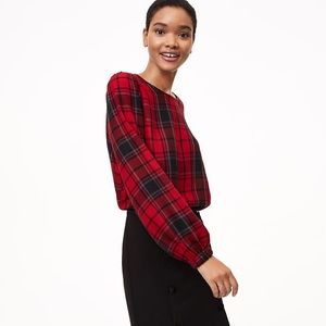Loft Tartan Print Blouse
